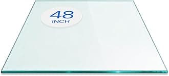 Dulles Glass 48 inch Square Glass Table Top - Tempered - 1/4" Thick Glass Surface, Safe Flat Polished, Eased Corners, Multipurpose for Dining Table, Patio, Coffee and End Table