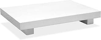 Wood Riser Tray Soap, Stand Soap Tray for Kitchen Sink, Wood Pedestal for Kitchen Counter Sink Stand Decorative Rustic Bathroom Dishes for Plant Bottles Candles Display (White, 12 x 7 Inch)