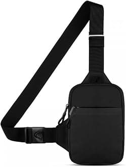 DONGKER Sling Chest Bag, Waterproof Crossbody Bag Shoulder Bag for Men Women 13.5 x 19 cm, black