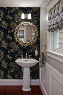 Rylan 45 * 300 Peel and Stick Wallpaper Gold and White Contact Paper Floral Wallpaper Self Adhesive Removable Wallpaper for Bedroom Covering Vinyl Rolls(Black & Gold)