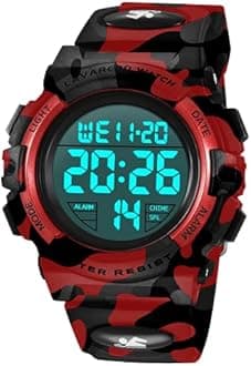 Kids Watch,Boys Watch for 3-15 Year Old Boys,Digital Sport Outdoor Multifunctional Chronograph LED 50 M Waterproof Alarm Calendar Analog Watch for Children with Silicone Band,Kids Gift