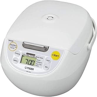 Tiger JBV-S18U 10-Cup Microcomputer Controlled 4-in-1 Rice Cooker (White)