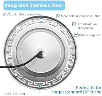 Awanhe Inground Pool Light, 20W LED with Controller, Remote and APP Control, Color Changing Underwater Swimming Pool Light with 50 Foot Cord