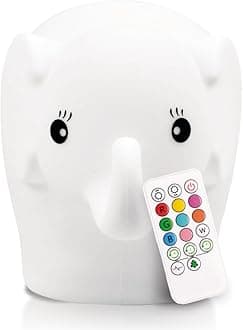 Lumipets Elephant,Silicone Nursery Light for Baby and Toddler, Squishy Night Light for Kids Room, Animal Lights for Girls and Boys, Kawaii Lamp, Cute Lamps for Bedroom