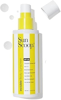 Invisible Body SPF 60 PA++++ Sunscreen Spray For Women & Men With UV Filters Avobenzone & Octocrylene | Non-Comedogenic, Broad Spectrum, No White Cast | For Oily & Dry Skin | 125mL
