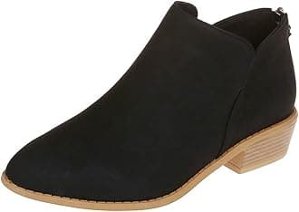 JITUUE Ankle Booties for Women,Women's Casual Dress Low Heeled Booties. V Cut Fashion Thick Heel Design Shoes