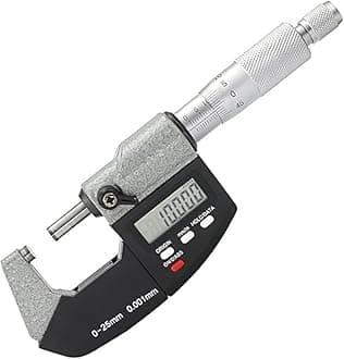 Real Instruments Digital Outside Micrometer Screw Gauge/Electronic micrometer Guage 0-25mm With LCD Display & Carry Case Accurate Measuring Dimensions In Inches & MM With Protective Case (MM-06)