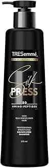 TRESemme Silk Press Smoothing Shampoo 375ml | Sulfate-Free Shampoo | Salon-Like Straight Hair