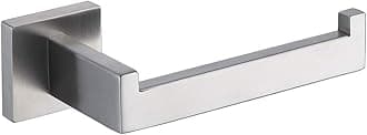 TASTOS Toilet Paper Holder Brushed Nickel, Toilet Tissue Roll Holders Dispenser and Hangers Wall Mounted for Bathroom & Kitchen, Stainless Steel Modern Square Style (Silver)