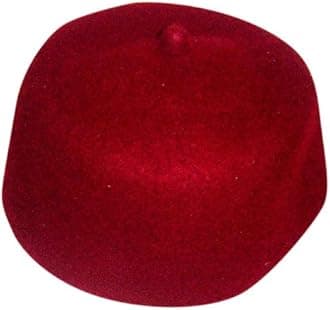 Desert Dress RED FEZ 100% WOOL TURKISH FEZ TARBUSH EXOTIC OTTOMAN WEAR ARABIC Tarboosh Moroccan Hat Mens (Black)
