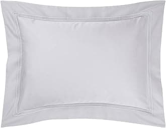 Yves Delorme Triomphe Silver (Light Grey) Boudoir 12 x 17 in Sham - Extra Soft and Warm Luxury Sheets, 100% Natural Organic French Bed Linens - Breathable and Durable