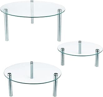 3 Pcs Round Tempered Glass Cake Stands Set 8 10 13 Inch Cupcake Display Stand Plate for Dessert Table Serving Platter