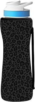 32oz Cute Printed Sleeve Compatible With Cirkul Water Bottle For Plastic And Stainless Steel Bottles 32oz Neoprene Sweat-Wicking Material Insulated Cover Designed With Handles (Black Panther)