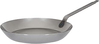 Matfer Bourgeat 0 Black Steel Round Frying Pan, 15 3/4-Inch, Gray