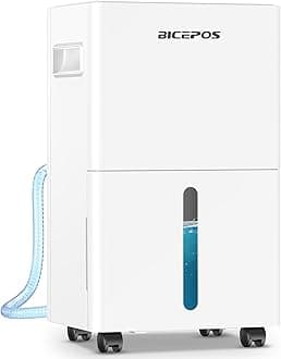 1500 sq.ft Dehumidifier for Basement, 21 Pints Dehumidifiers for Home with Drain Hose, Continuous Drainage, Auto Defrost, Intelligent Humidistat for Bedroom, Large Room, White