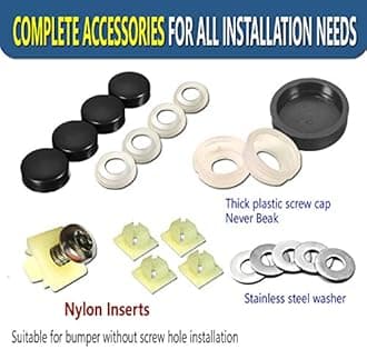 Stainless Steel License Plate Screws -No Rust Plate Screws for Fastening License Plate Cover, Front or Rear License Plate Frames with Screw Black Caps (Anti-Theft Self Tapping Screws)