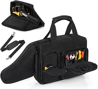 Chainsaw Carrying Case, Waterproof Foldable Chainsaw Storage Bag Compatible with EGO, Dewalt, Greenworks 8 Inch Cordless Power Chainsaw & Accessories