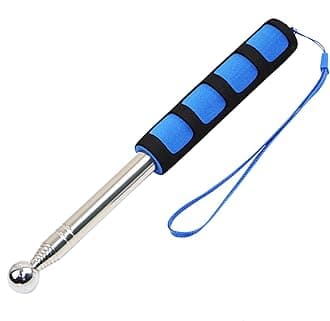 Self Defense Stick Retractable, Hollowing Drum Detection Hammer, Blue