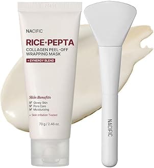 NACIFIC Rice Pepta Collagen Peel-Off Wrapping Mask 2.46oz 70g, Facial Mask Pack, Firming, Elasticity, Pore Minimizing, Glowy Glass Skin, Korean Skincare