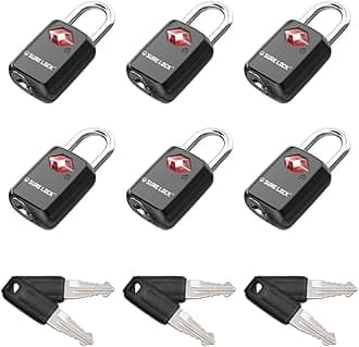 SURE LOCK Mini TSA Approved Keyed Luggage Lock – One Key Opens All, Fits Tight Zipper Gaps & Small Pull Holes, Compact Travel Lock for Suitcases, Backpacks & Handbags