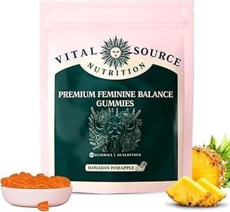 Aimery VitaI Source Feminine Balance Gum-mies, GlutenFree, Vegan, Hawaiian Pineapple Flavor, 60 Counts 30 Servings (1)