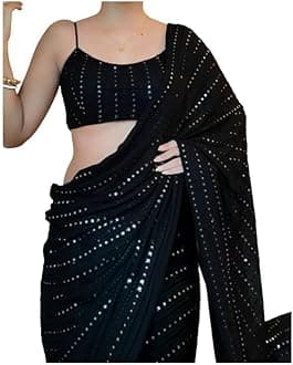 Women's Work Georgette Saree with Blouse