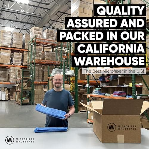 Microfiber Wholesale™ 18 inch Microfiber Mop Pads - Machine Washable, Reusable, Refills & Replacement Wet Mop Heads Compatible with Any Microfiber Flat Mop System (3 Pack)