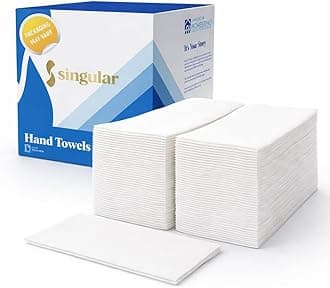 Disposable Napkins – Premium Guest Towel Napkins, Soft Linen-Feel Guest Towels for Bathroom, Disposable Hand Towels for Kitchen & Entertaining, White 12 x 17 (540 Count-Smooth)