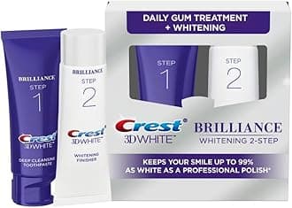 Crest 3D White Brilliance 2 Step Kit, Deep Clean Toothpaste (4oz) + Teeth Whitening Gel (2.3oz)