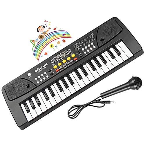 LYBALL Kids Piano 37 Keys Multi-Function Keyboard Rechargable Electronic Piano with Microphone Organ Musical Piano Kids Starter Music Toy Birthday 17Inch