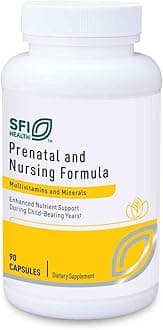 Klaire Labs Prenatal & Nursing Formula - Multivitamin & Multimineral with Chelated Iron & Active Folate for Pregnancy, Breastfeeding and Child-Bearing Years, Dairy-Free (90 Capsules)