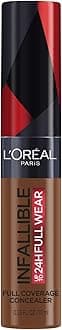 L'Oreal Paris Makeup Infallible Full Wear Waterproof Matte Concealer, Full Coverage, Espresso, 0.33 fl. oz.