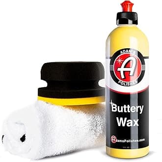 Adam's Buttery Car Wax Kit - Pure Carnauba Wax For Car Detailing Liquid Wet Wax After Car Wash For Shine, Gloss, & Paint Protection - Use W/ Car Cleaning Kit On Car, Boat RV & Motorcycle