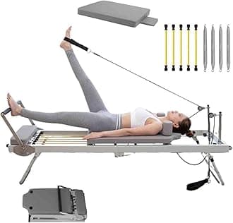 Foldable Pilates Equipment for Home Workouts, Pilates Machine Pilates Exercise Equipment with Jump Board