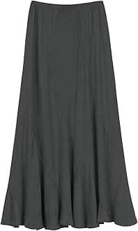 Women's Vintage Elastic Waist A-Line Long Maxi Skirt