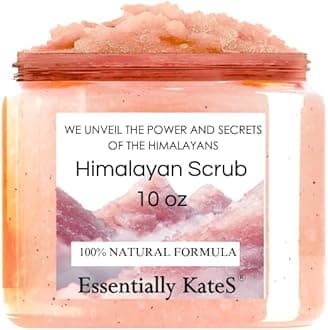 Himalayan Salt Body Scrub with Almond Oil, Exfoliating Mineral Formula, 10 oz