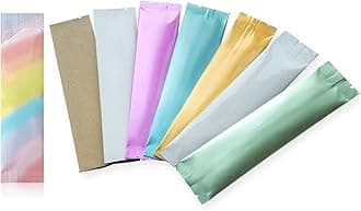 200Pcs Coffee Sugar Bag Heat Seal Aluminum Foil Plastic Bags Matte Colored Ziplock Bags Open Top with Tear Notch Zipper Pouch Food Saver Bag Short Term Food Storage Packaging Gold