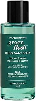 Manucurist - Green Flash Nail Polish Remover - Green Flash and Regular Remover - Effective Plant-Based - Acetone-Free - 100 ml