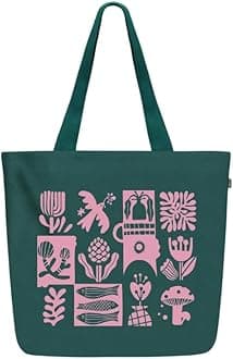 Eco Right Aesthetic Canvas Tote Bag for Women - Large, Reusable, Zippered Tote Bag with Inner Pocket, Perfect for School, Shopping, Work, Beach, Cute & Eco-Friendly Gift for Girls, Teachers, Mothers