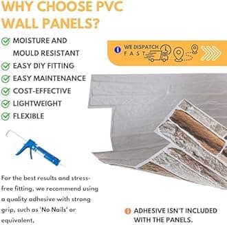 NOVECRAFTO Sandstone Decorative 3D Wall Panels - 20 Sheets Covering 9.22 sqm | 99.2 sqf - PVC Plastic Cladding Panels - 96 cm x 48 cm | 37.80 x 18.90 in - Mix Natural Sandstone Effect