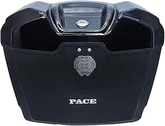 SARTE Pace Universal Motorcycles Cruiser Bike Luggage Storage Side Box Holder with Lock, Heavy Duty Plastic & Fitment Clamp Compatible with All Bikes (Glossy Black | Set of 1)