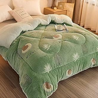 Cotton Winter Patchwork Duvet, Winter Warm Lamb Velvet Core, Thick Warm Lamb Cashmere Blanket, Lamb Velvet Winter Quilt, Autumn and Winter Thickened Warm Quilt,B,150 * 200cm(5.5kg)