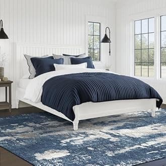 Area Rugs 5x7 for Living Room Bedroom Machine Washable Modern Abstract Soft Large Blue Rugs with Non Slip Backing, Floor Carpet for Dining Room