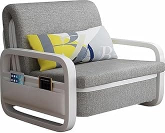 Pull-Out Foldable Sofa Bed Double-Seat Multi-Functional soft Sofa, Modern Style Living Room and Bedroom comfortable Sofa Bed Chair (Gray, 1.58m)