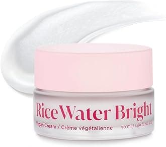 The Face Shop Rice Water Bright Vegan Cream with Ceramide, Niacinamide & Hyaluronic Acid | Brightens Skin, Fades Blemishes & Acne Marks | Korean Skin Care | 50ml