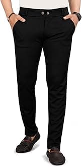 Men's Solid Lycra Slim Fit Stretchable Casual Wear Comfortable Formal Trousers Pants