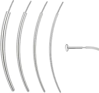 14G 16G 18G 20G Piercing Taper Piercing Ball Grabber Tool Stainless Steel Flat Back Earring Applicator Tool Threadless Insertion Pin Curved Body Piercing Kit for Ear/Nose/Navel/Lip/Eyebrow