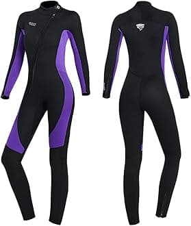 Wet Suits for Women Men Full Body 3MM Neoprene Wetsuit Diving Suit in Cold Water, Long Sleeves Front Zip Scuba Wetsuits One Piece Thermal Swimsuit for Surfing Snorkeling Kayaking Swimming Canoeing