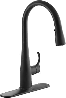 KOHLER K-597-BL Simplice Pull-Down Secondary Faucet, Matte Black