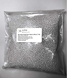 Alpha Nanotech Borosilicate Solid Glass Beads (4 mm, 0.5 kg / 1.1 lb)